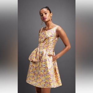 Zac Posen for Target Sleeveless Party Floral Metallic Bow Dress Size 6